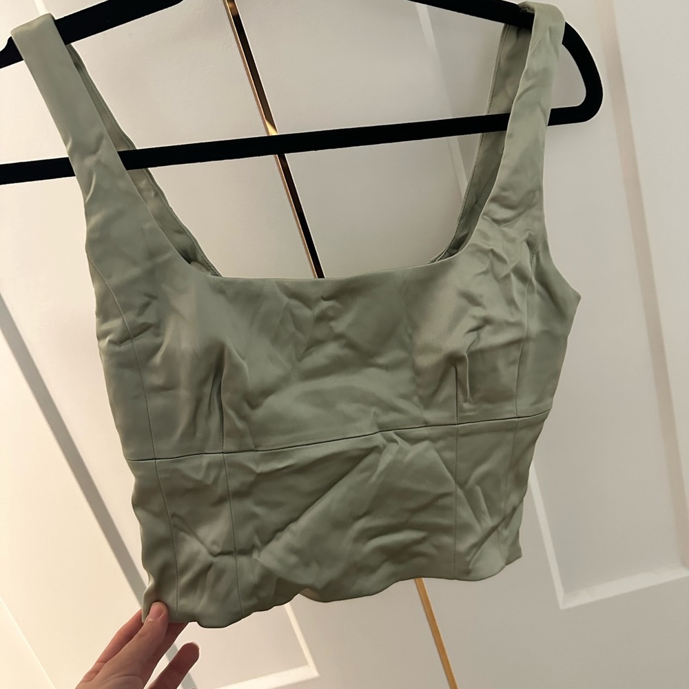 Aritzia satin crop top xs